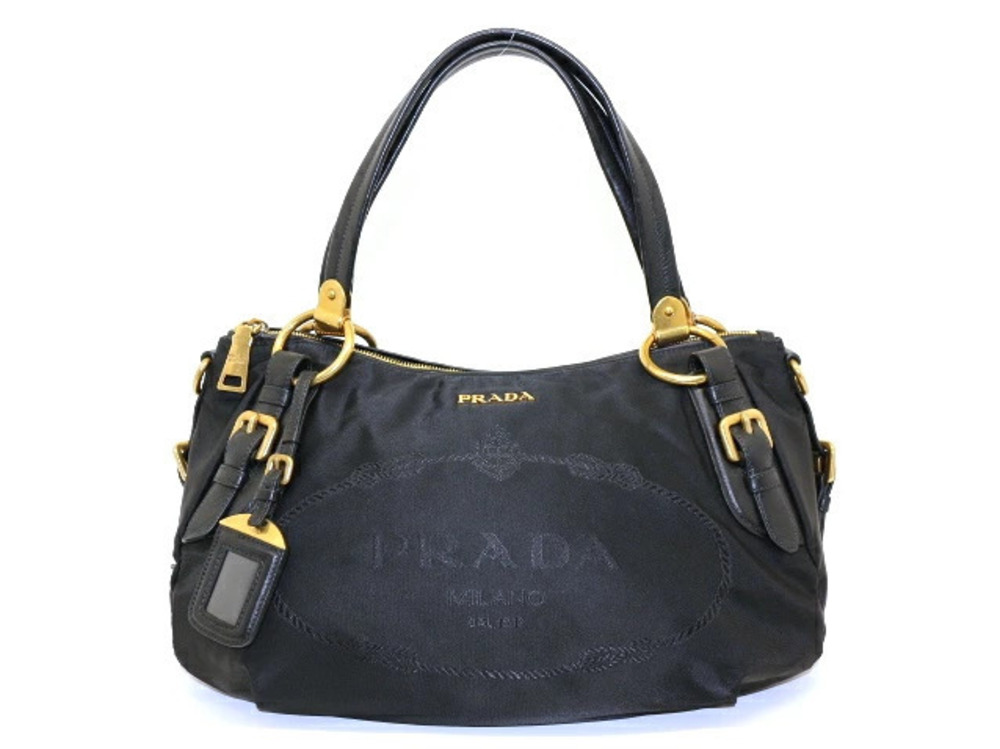 Prada Tessuto Saffiano shoulder bag calfskin black